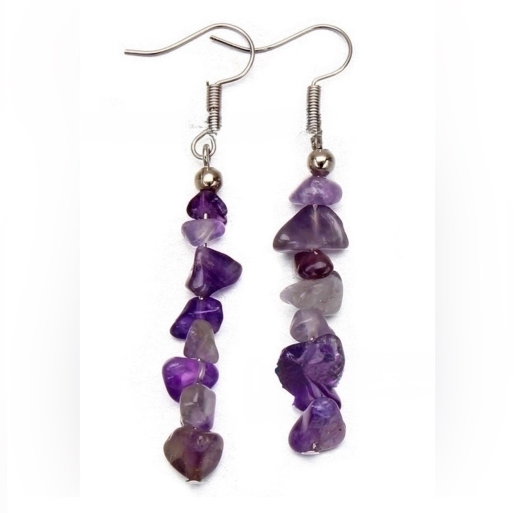 $1 Amethyst Dangle Earrings